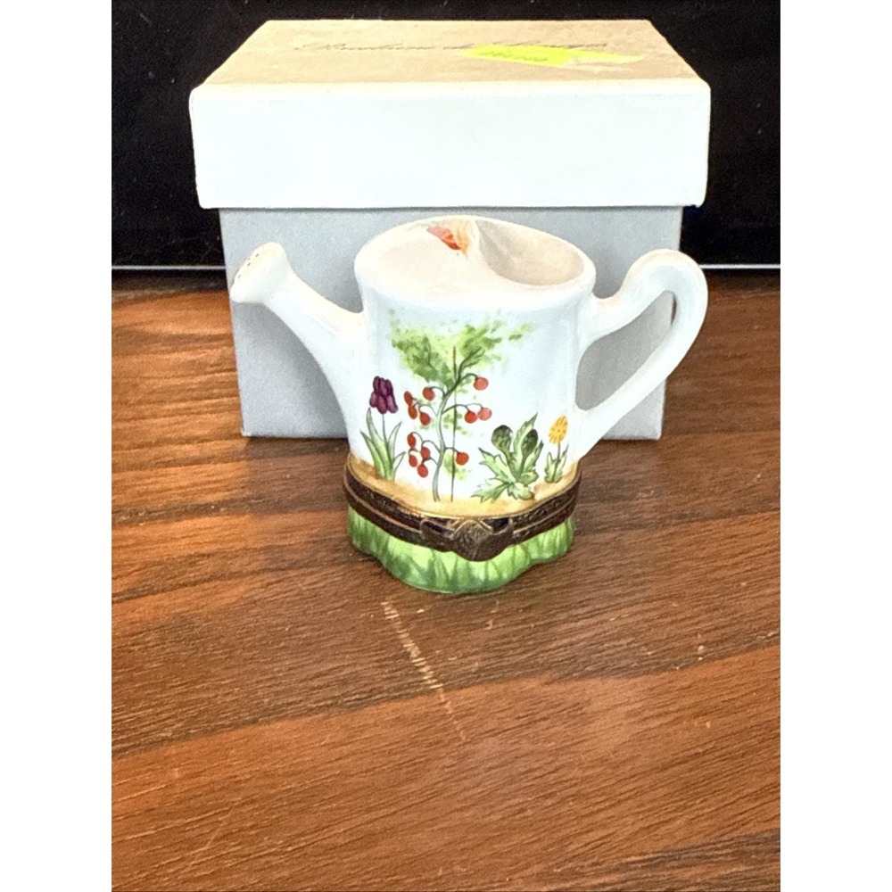 Limoges Watering Can Trinket Box - Excellent Condition!